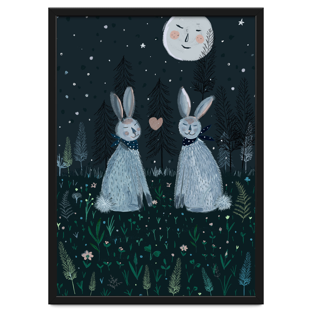 Rabbits in the forest