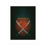 Heraldic dragon and cutlasses (Print Only) thumbnail
