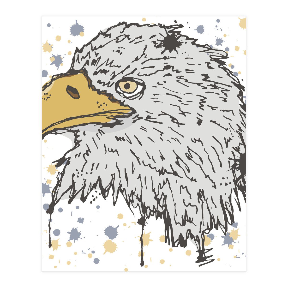 Eagle scribble sketch (Print Only)