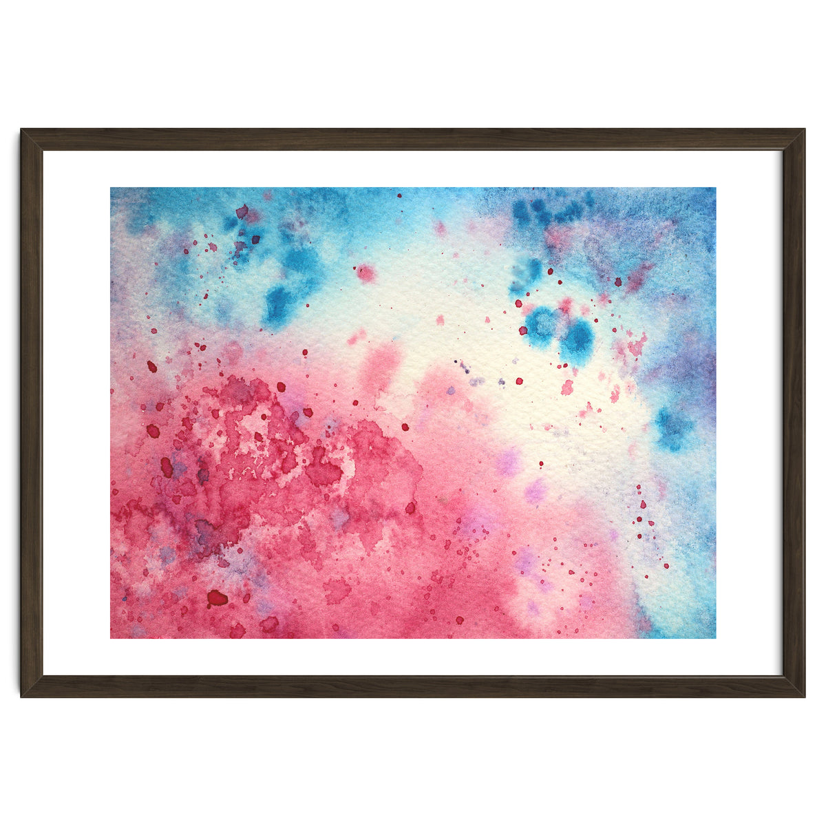 When pink meets blue || abstract watercolor