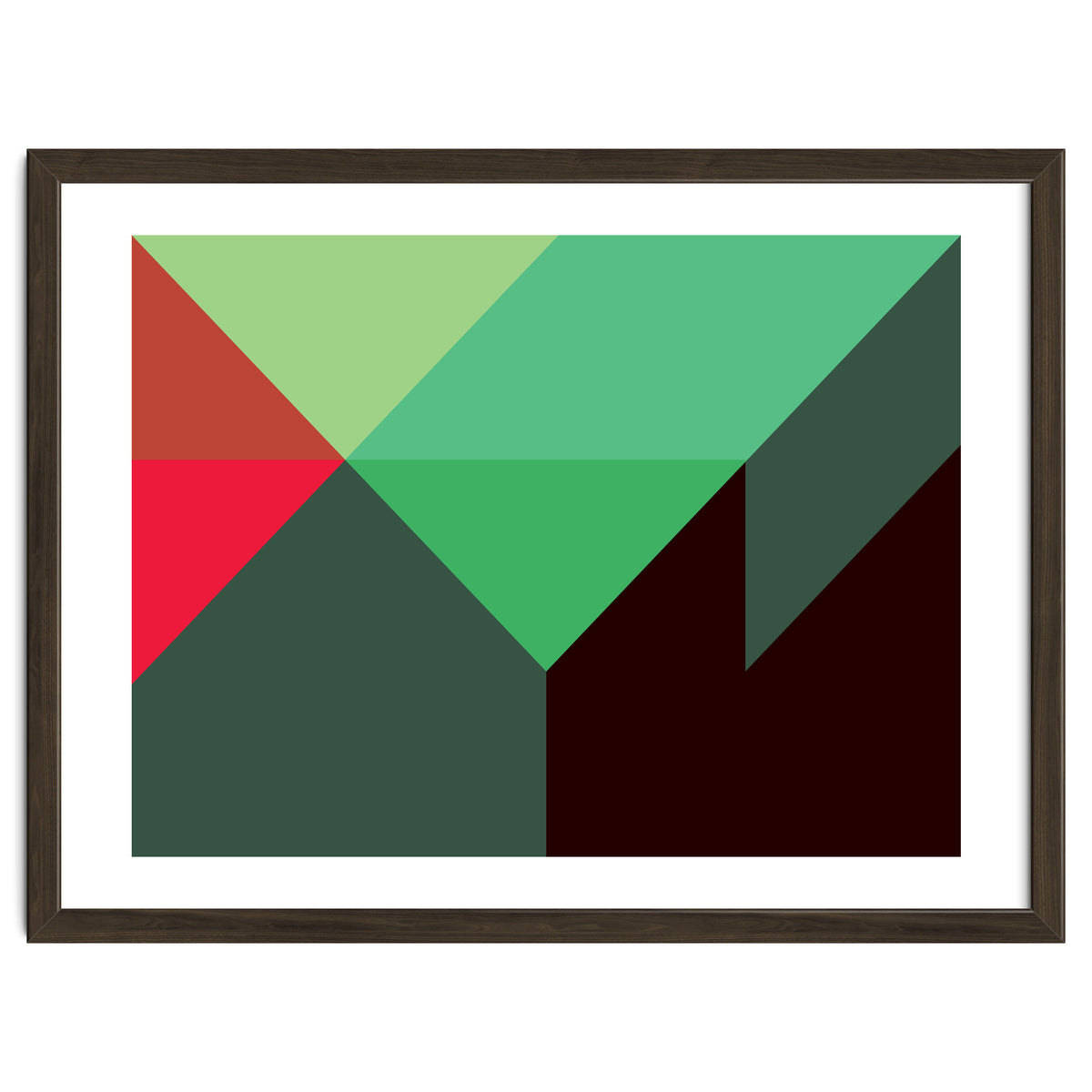 Geometric Shapes No. 30 - red, green & black