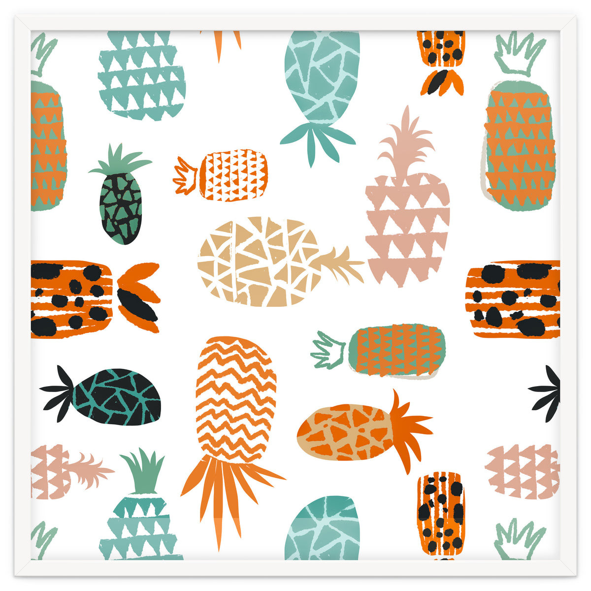 Crazy Pineapples Art Print