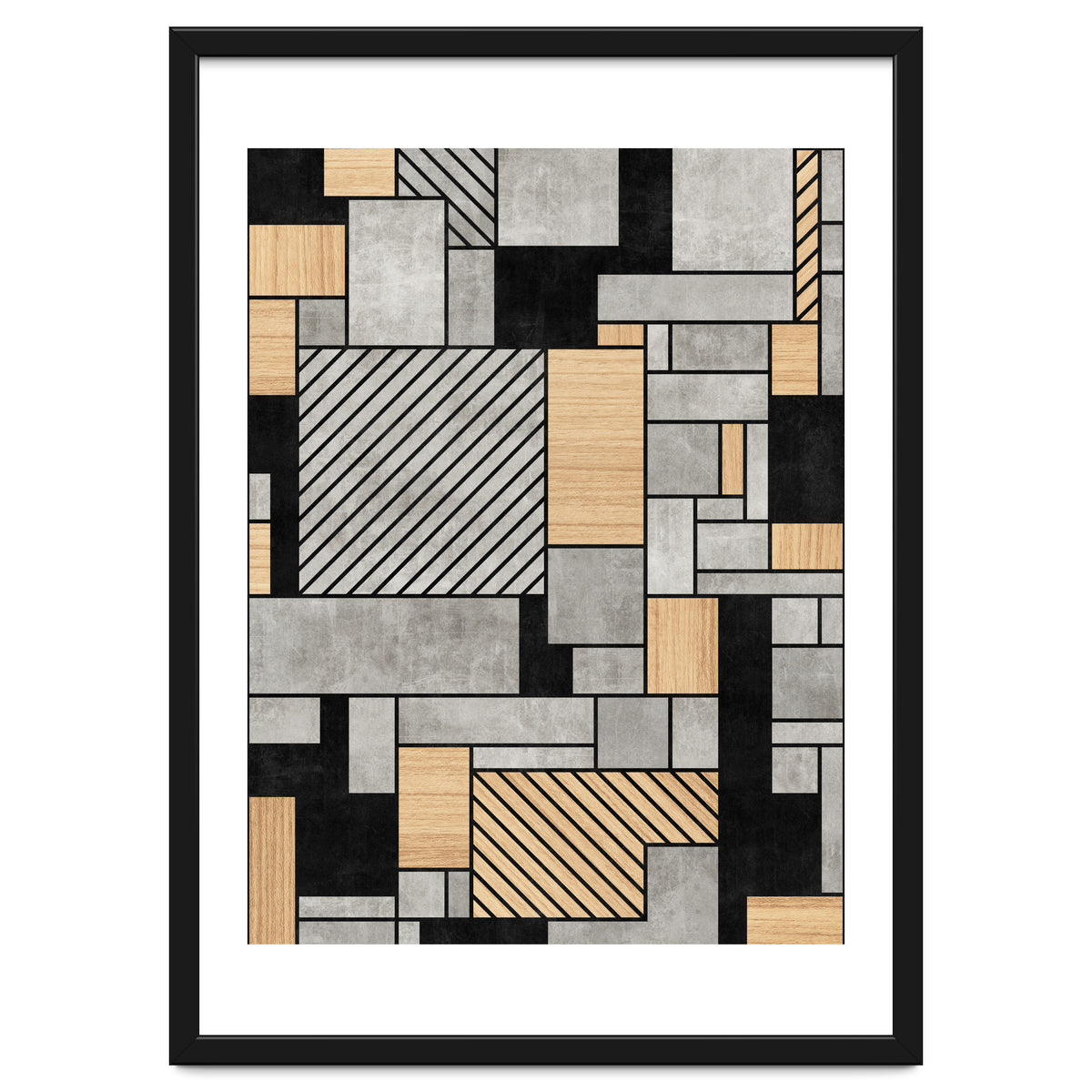 Random Pattern - Concrete and Wood