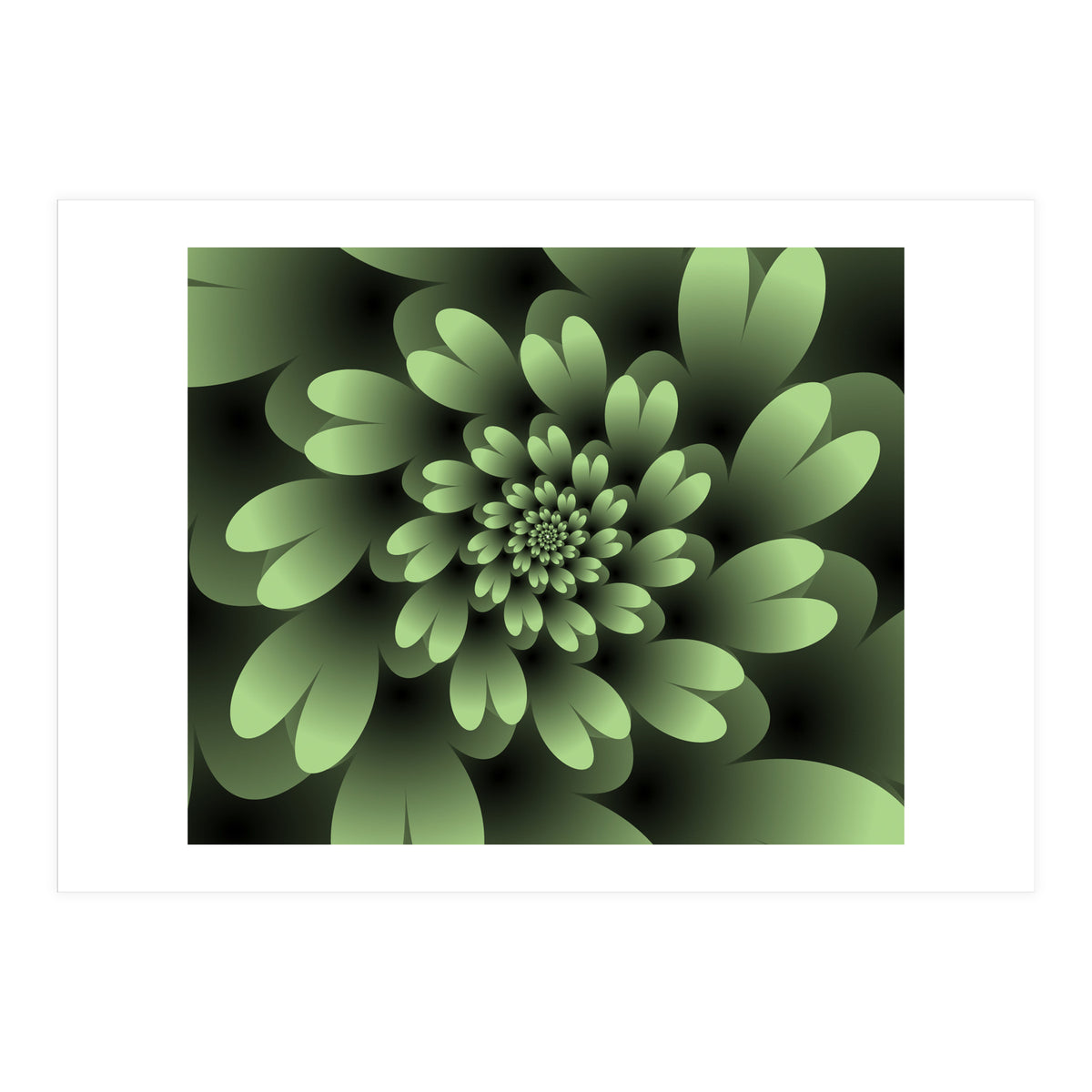 Green Floral Satin  (Print Only)