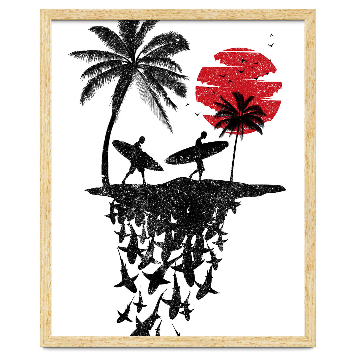 Surfer island sharks