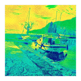 Boats on Green, blue and yellow (Print Only) thumbnail