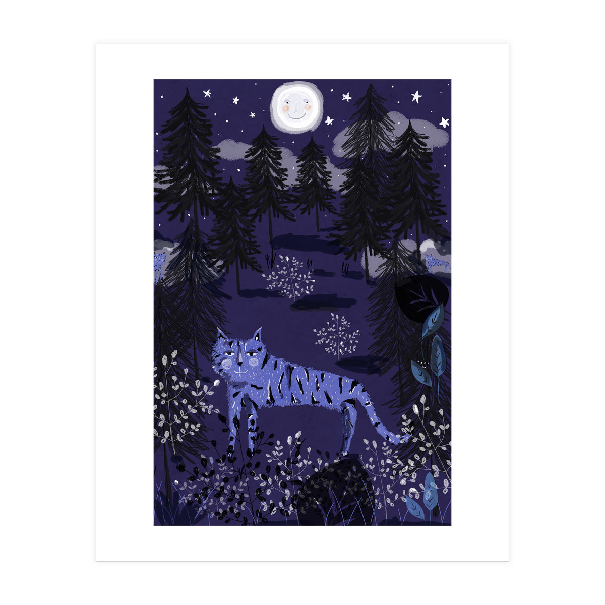 Night tigers  hide and seek (Print Only)