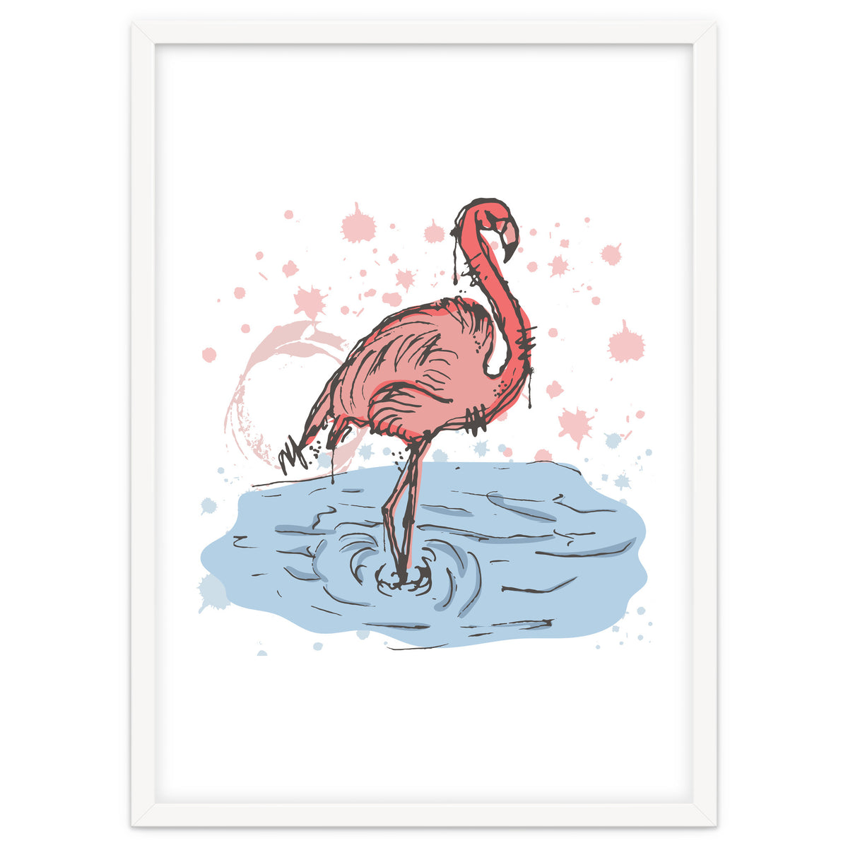 Flamingo Scribble sketch