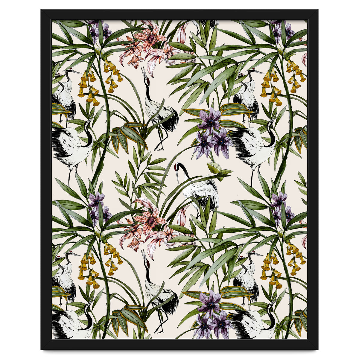 Asian crane pattern - 02