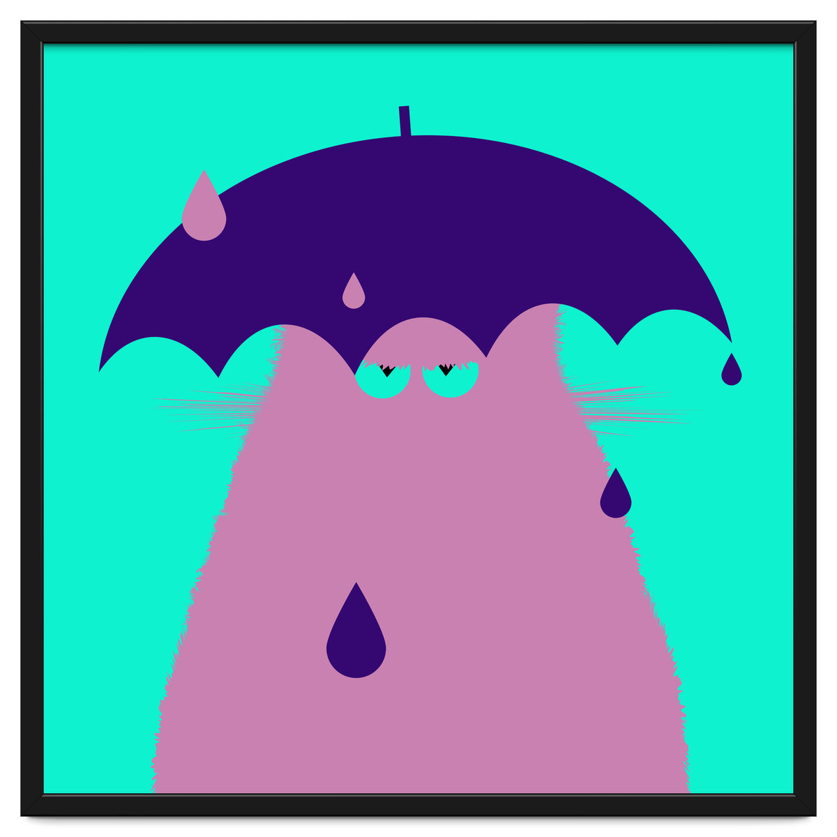 Lilac Cat With Umbrella