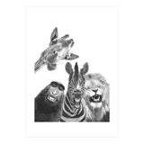 Black and White Jungle Animal Friends (Print Only) thumbnail