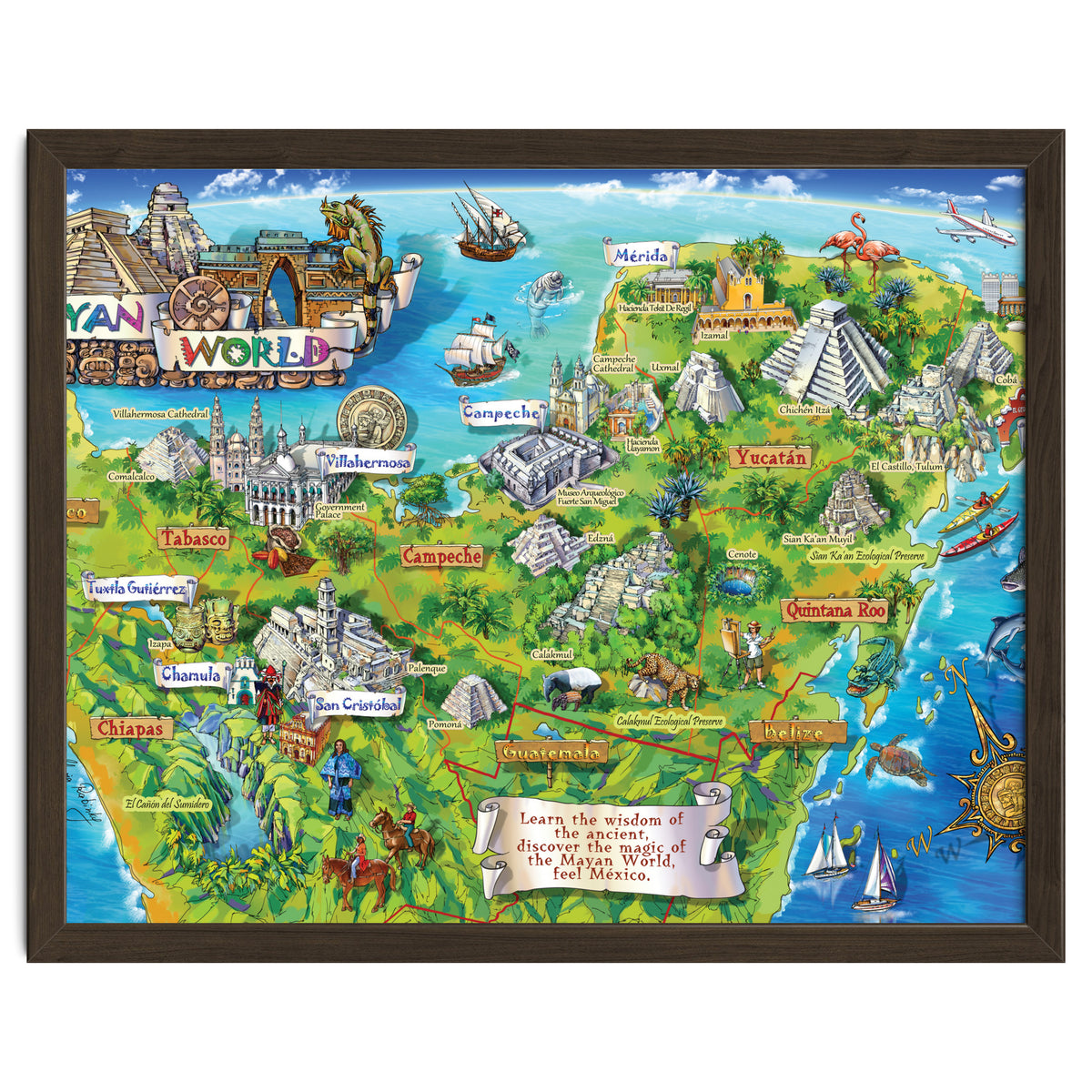 Yucatan Map Illustration