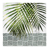 Palm Leaves On White Marble And Tiles (Print Only) thumbnail