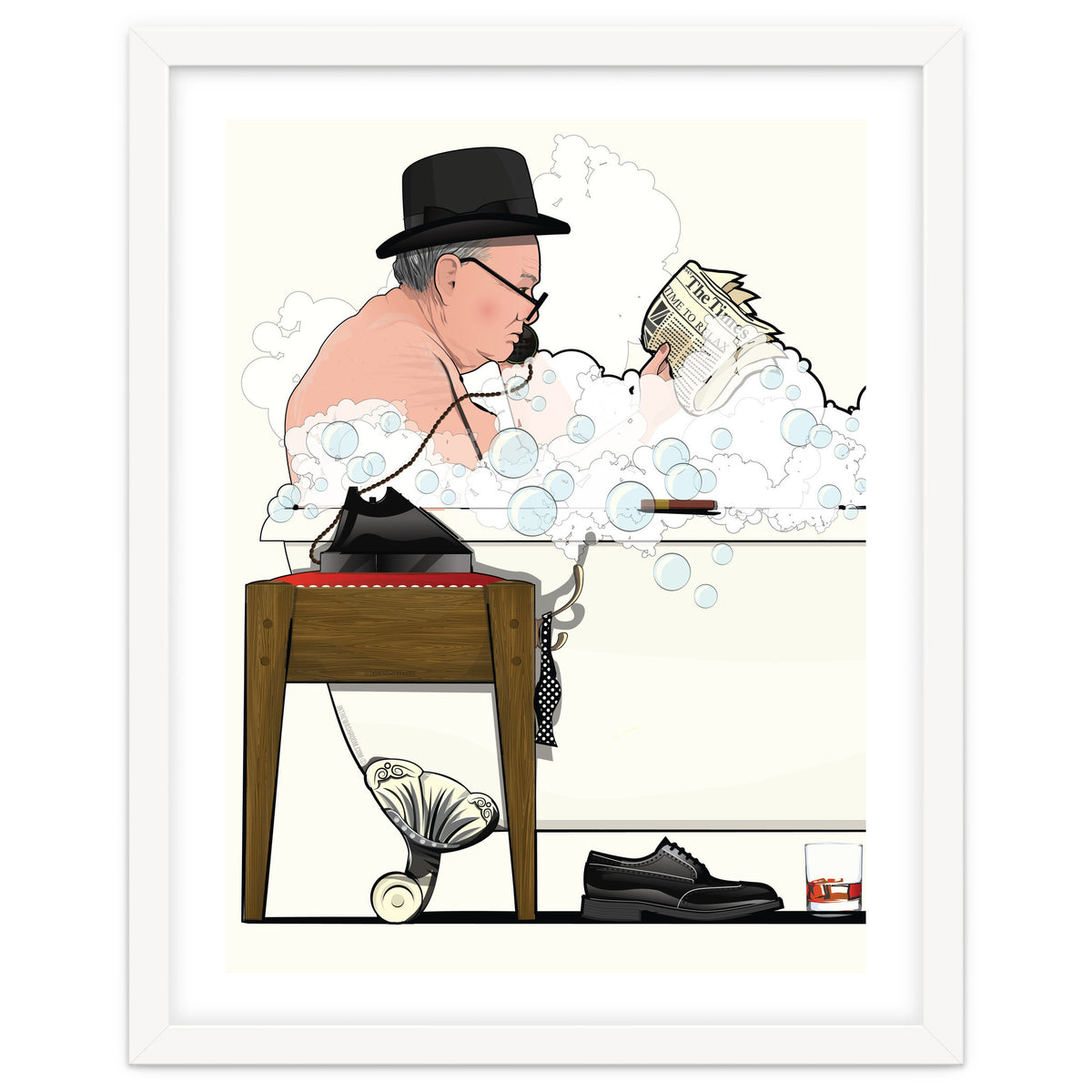 Winston Churchill in Bathtub, Funny Bathroom Humour