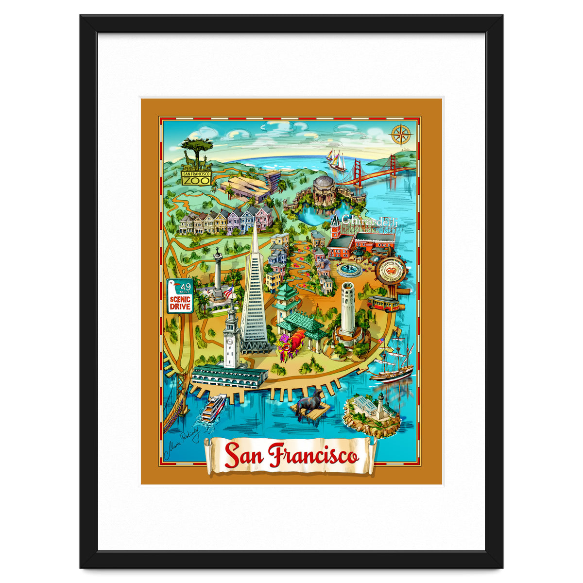 San Francisco Map Illustration
