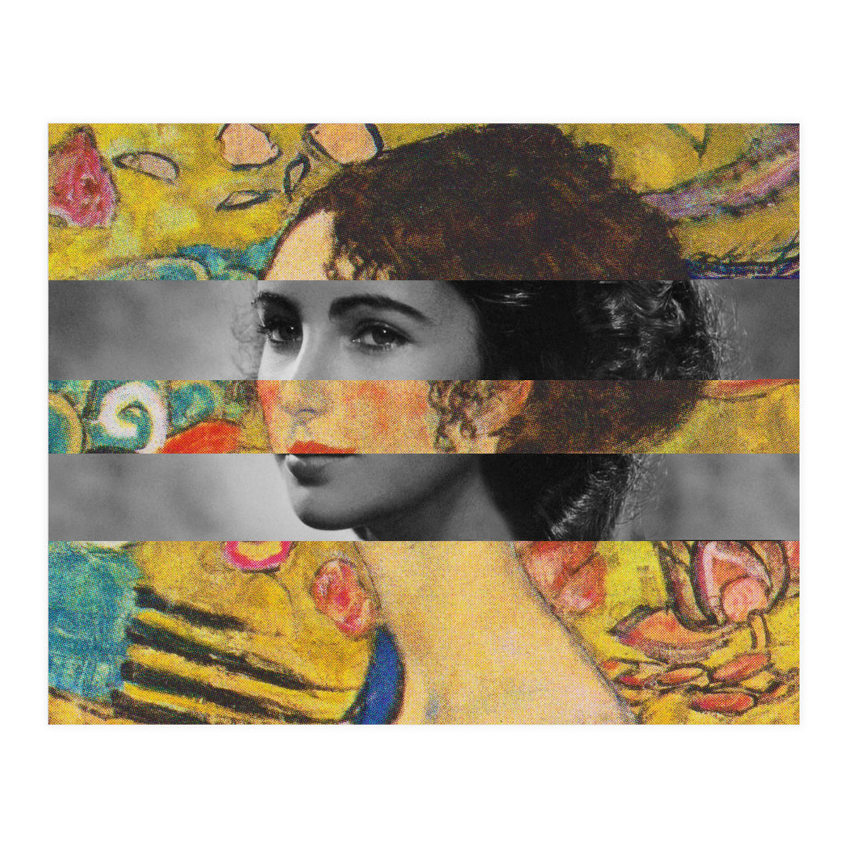 Klimt's Lady With A Fan & Elizabeth Taylor (Print Only)