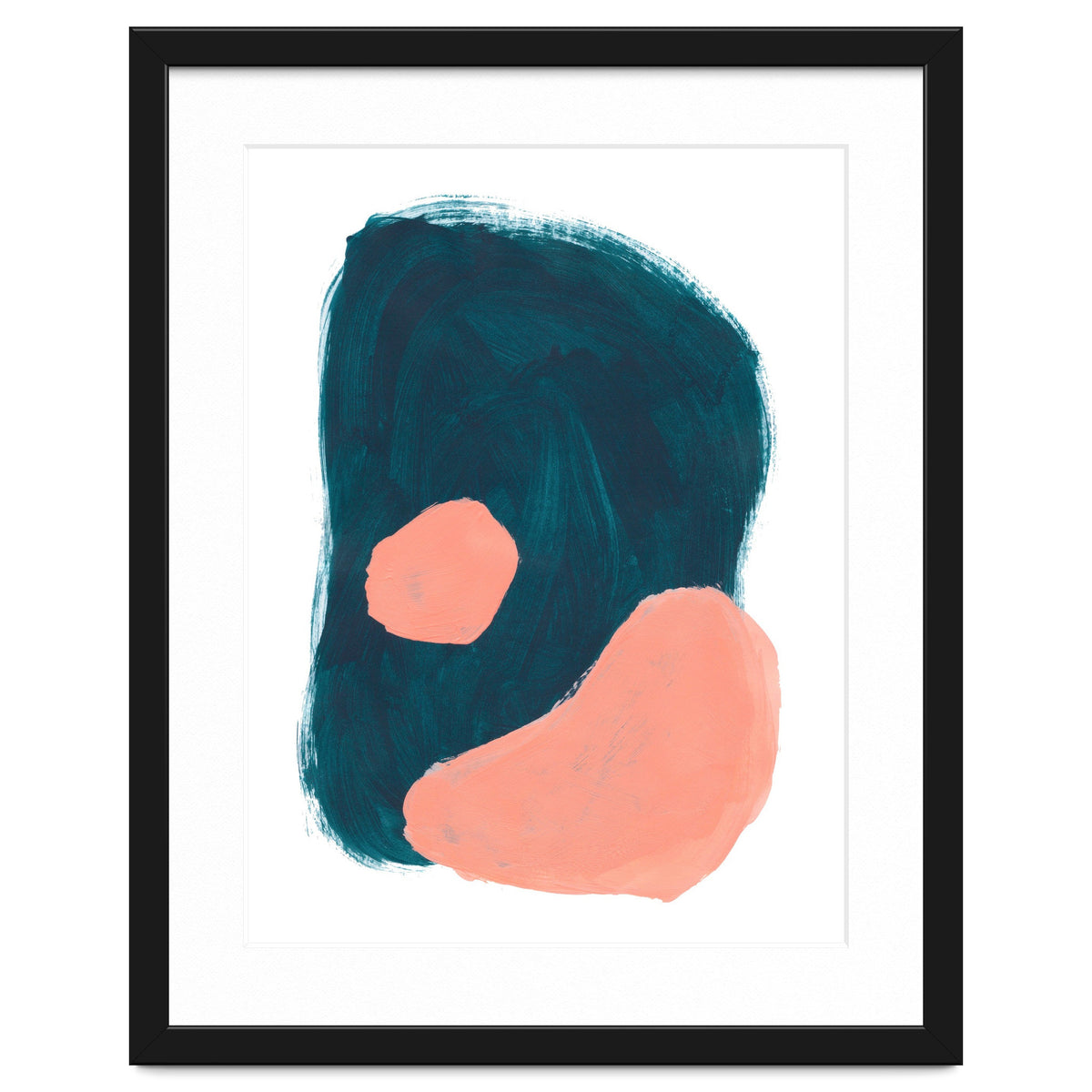 Teal Blob Salmon Bubbles