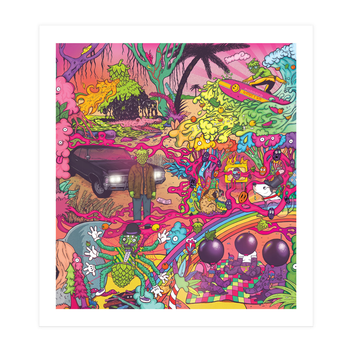 ABBEYDALE BREWERY COLLAB SERIES #2 FULL ILLUSTRATION - THORNBRIDGE, WILDE CHILD, RIDGESIDE, TORRSIDE, BOX SOCIAL, ORA BREWING (Print Only)