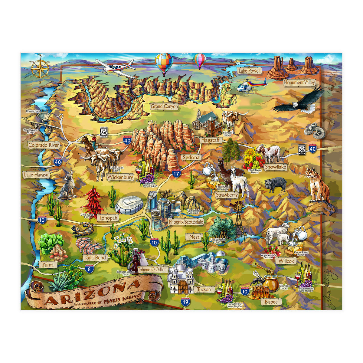 Arizona Illustrated Map (Print Only)