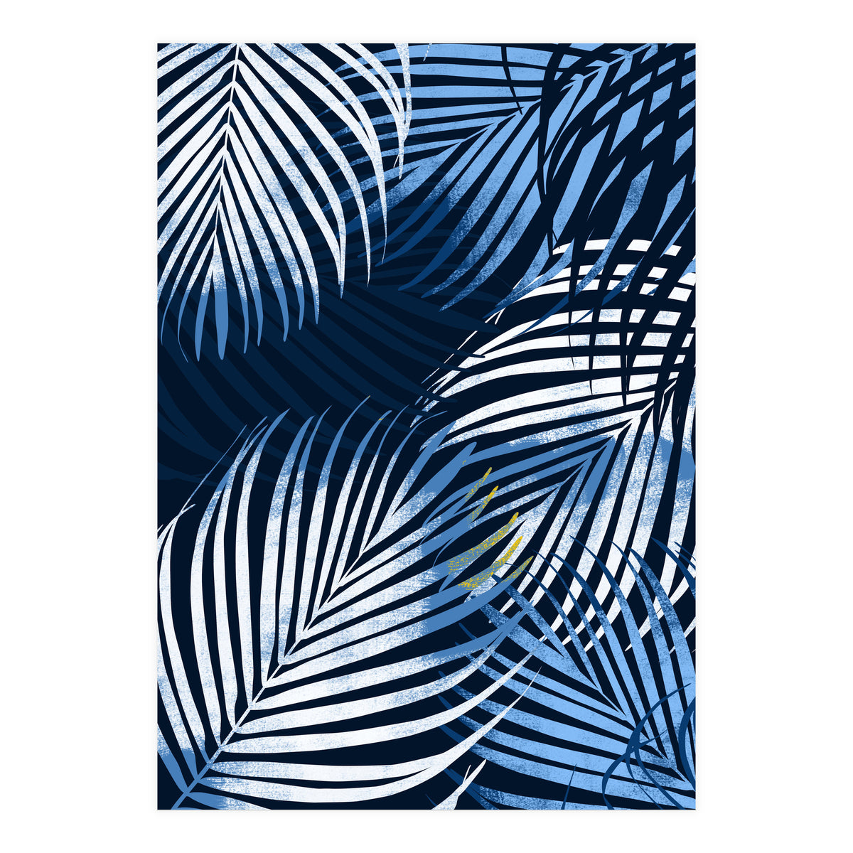 Palm Leaves Blue  (Print Only)