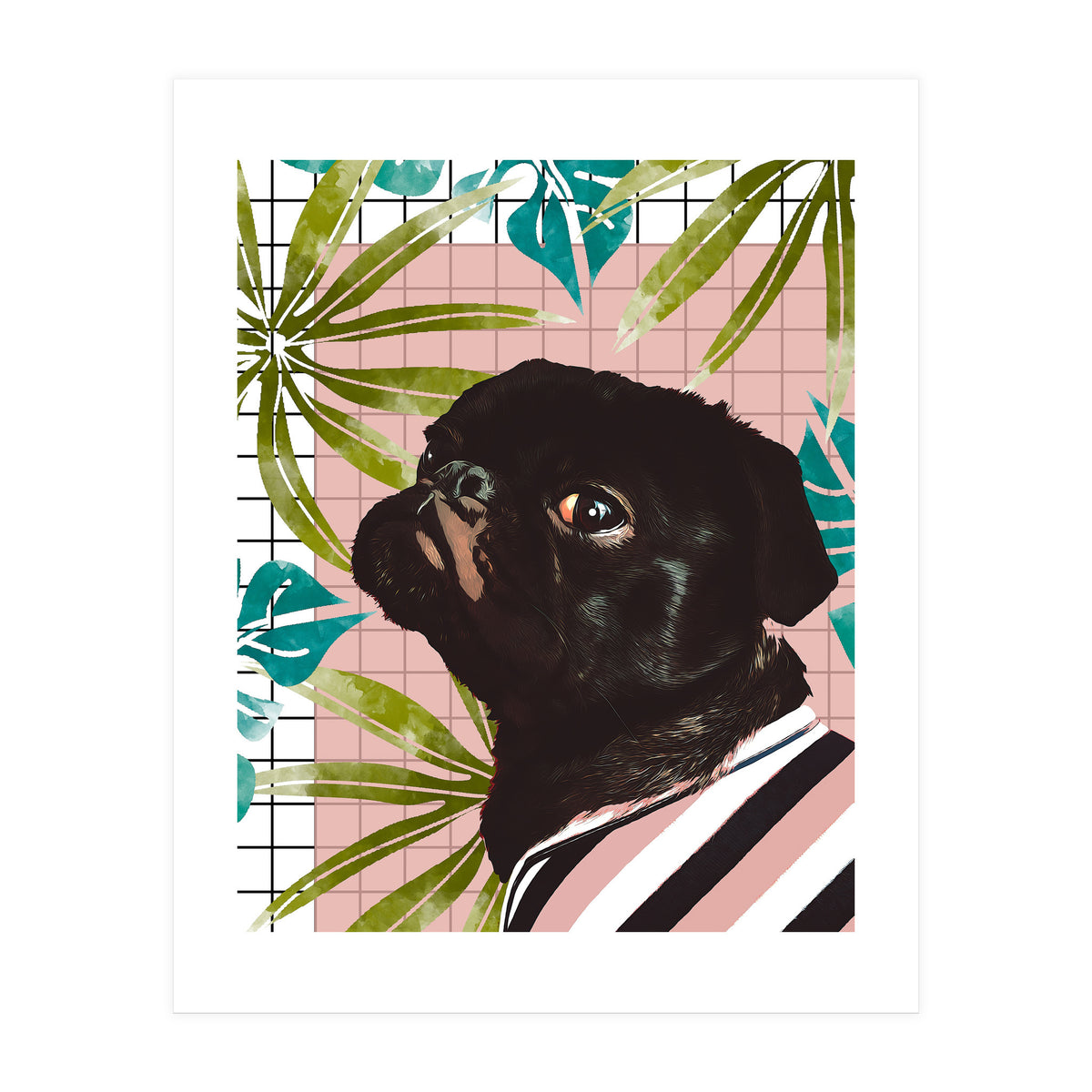 Pug On An Island (Print Only)