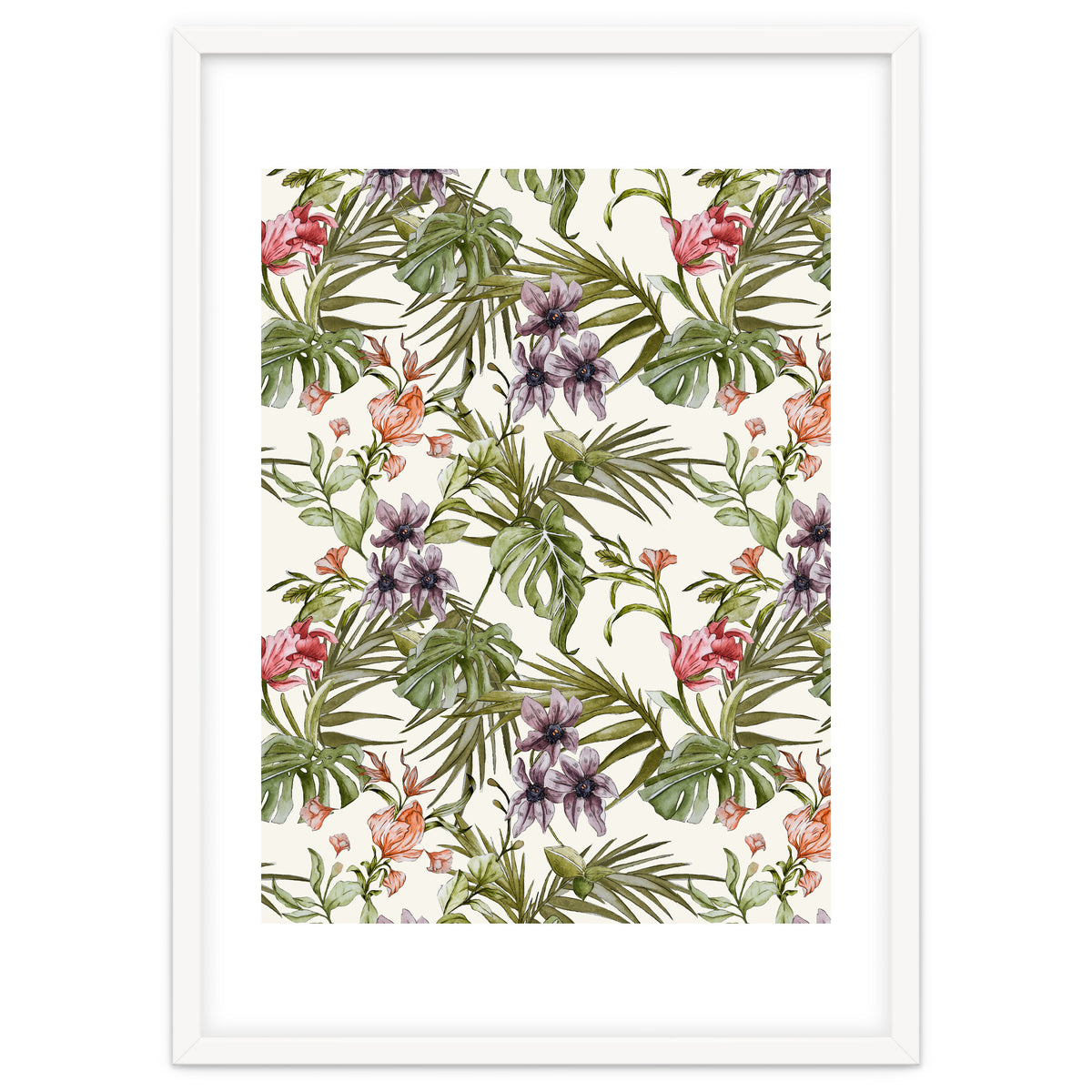 Watercolor tropical foliage