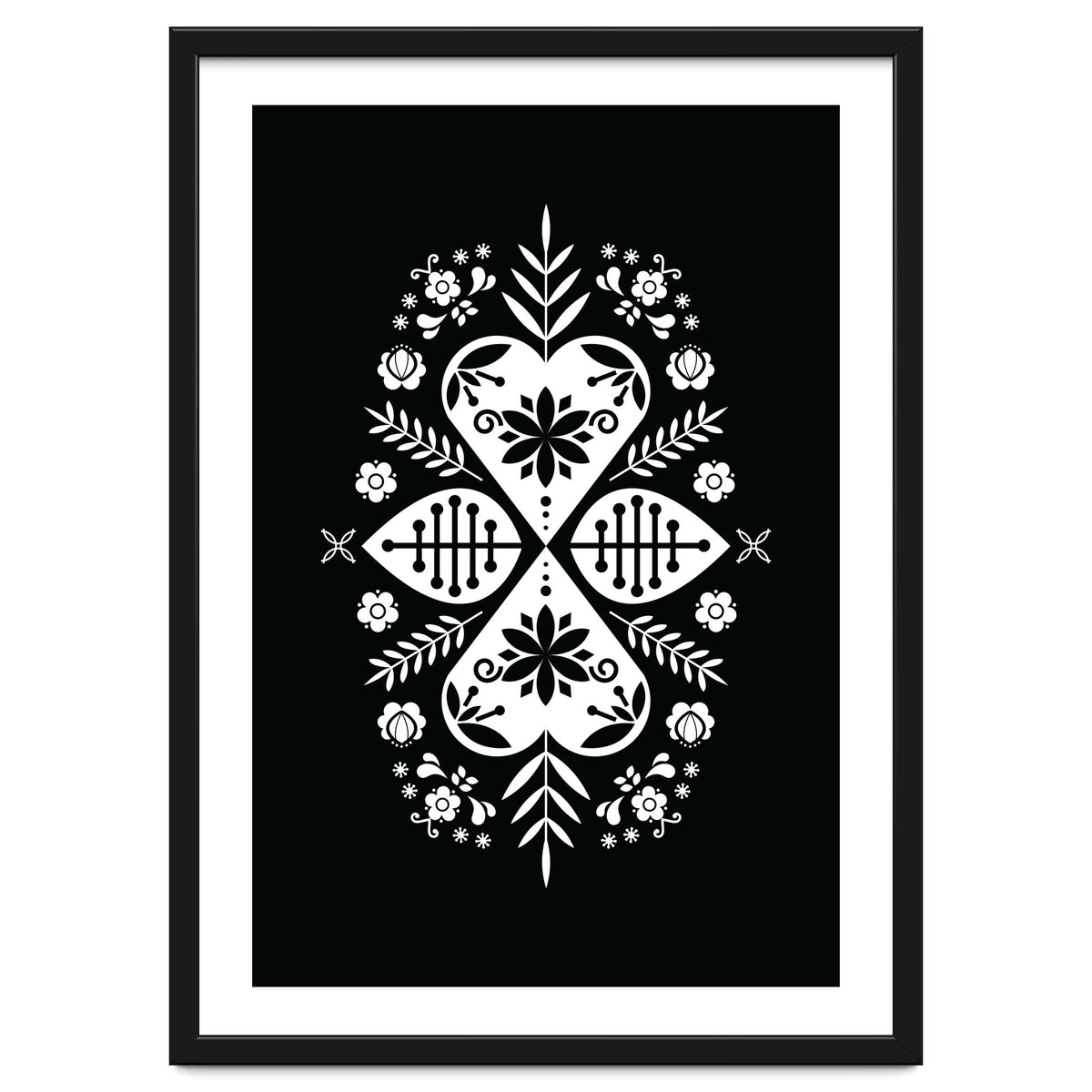Scandinavian Folk Pattern Monochrome 01