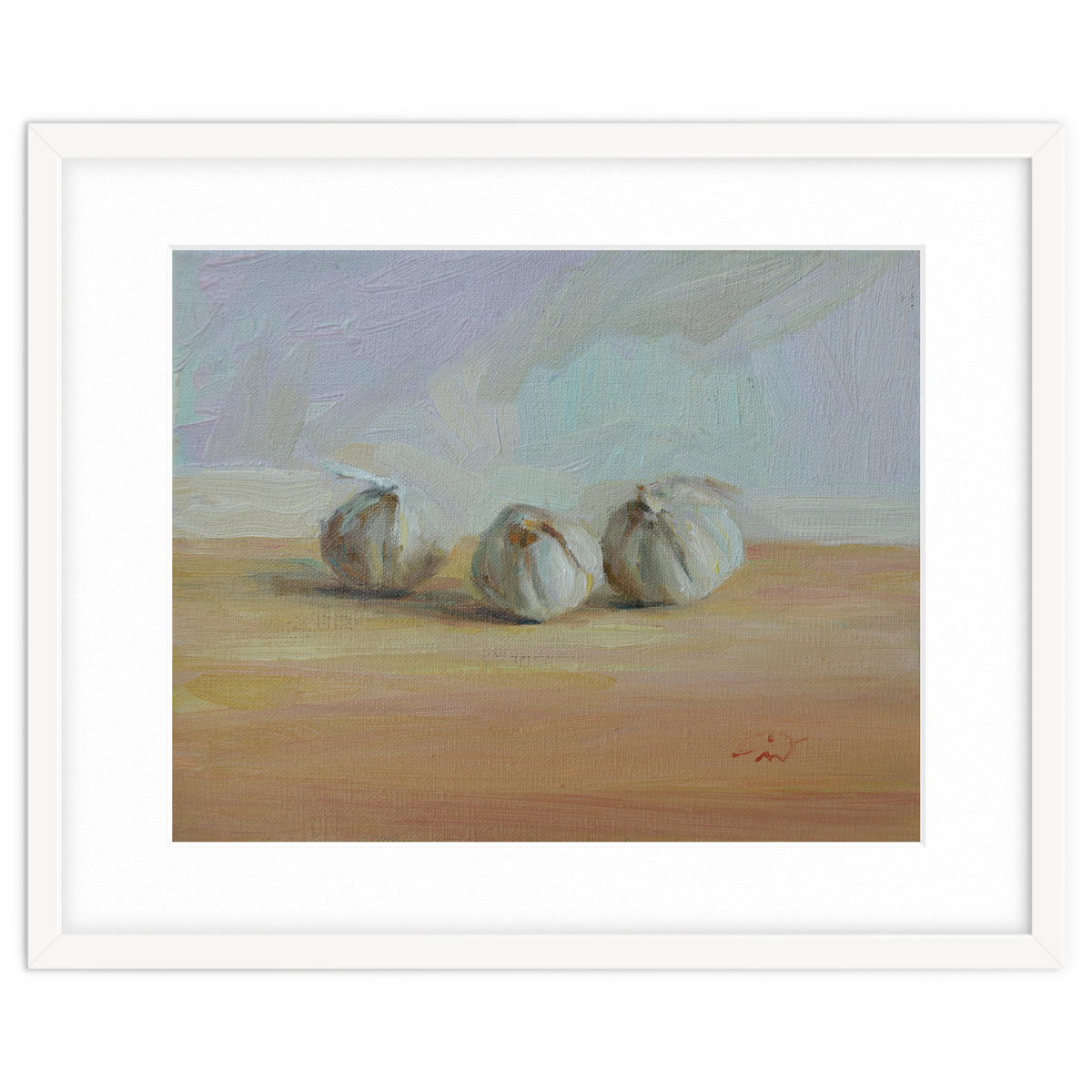 Three Garlic Globes Still Life Painting