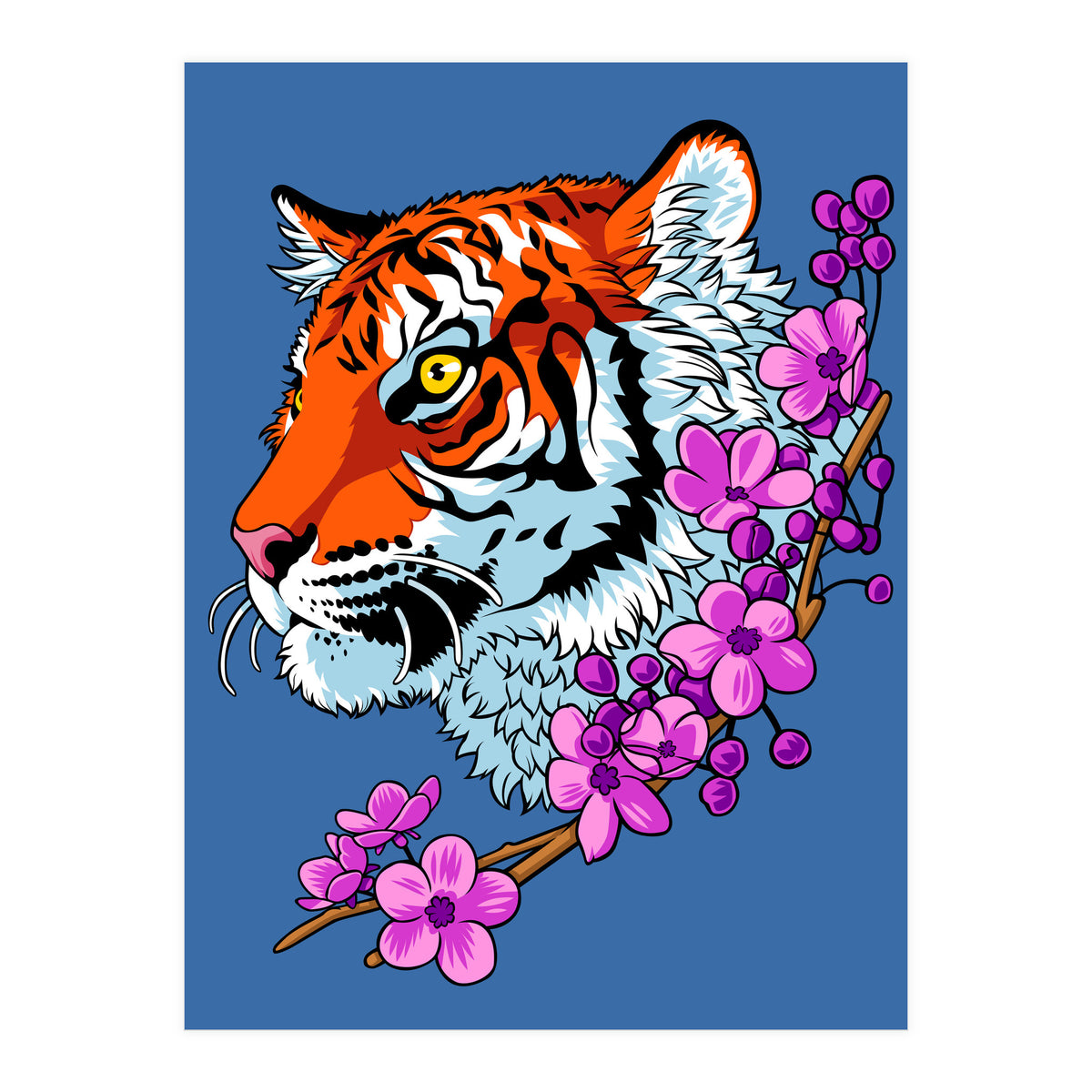 Tiger Flower tattoo (Print Only)