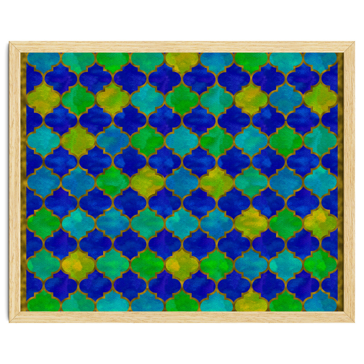 Ocean Breeze - Watercolor Moroccan Lattice