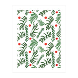 Pine Tree Branches With Christmas Berries Pattern (Print Only) thumbnail
