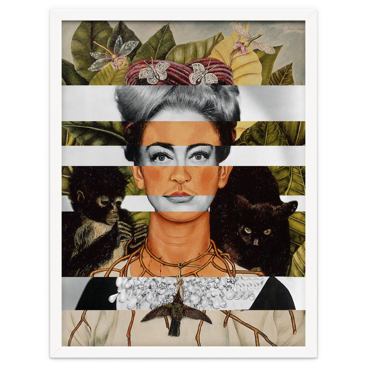 Frida Kahlo "Self Portrait with Thorn Necklace and Hummingbird" & Joan Crawford