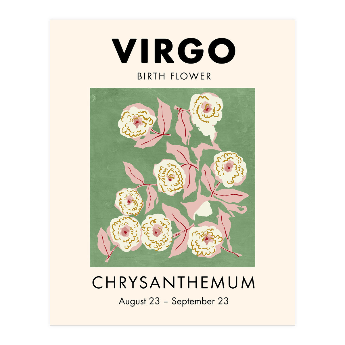 Virgo Birth Flower Chrysanthemum (Print Only)