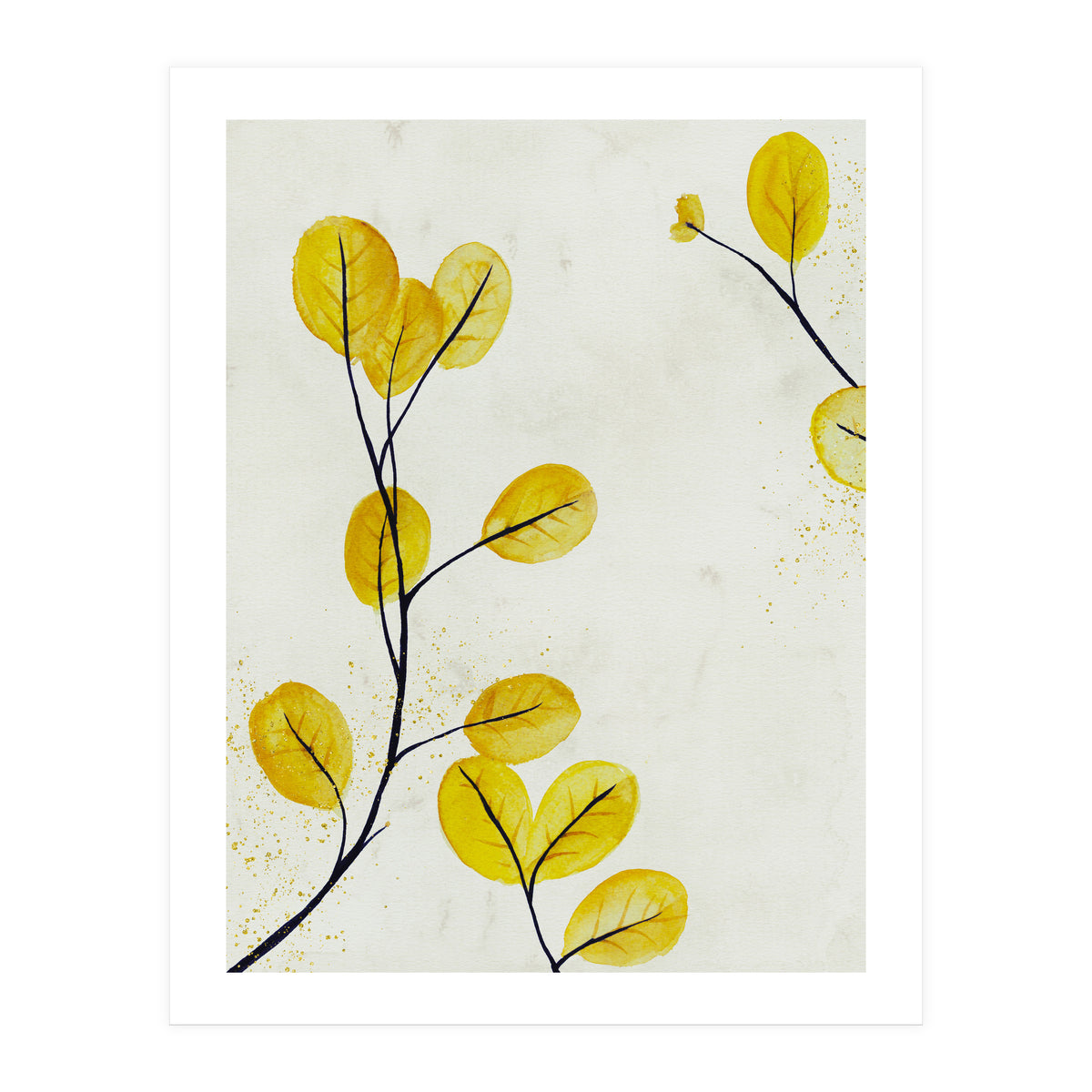 Golden birch leaves (Print Only)