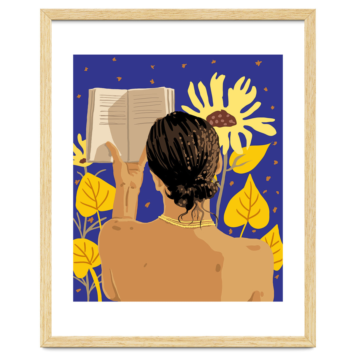 You're never alone when lost in the magic of a book, Bohemian Reader Botanical, Nude Plant Lady