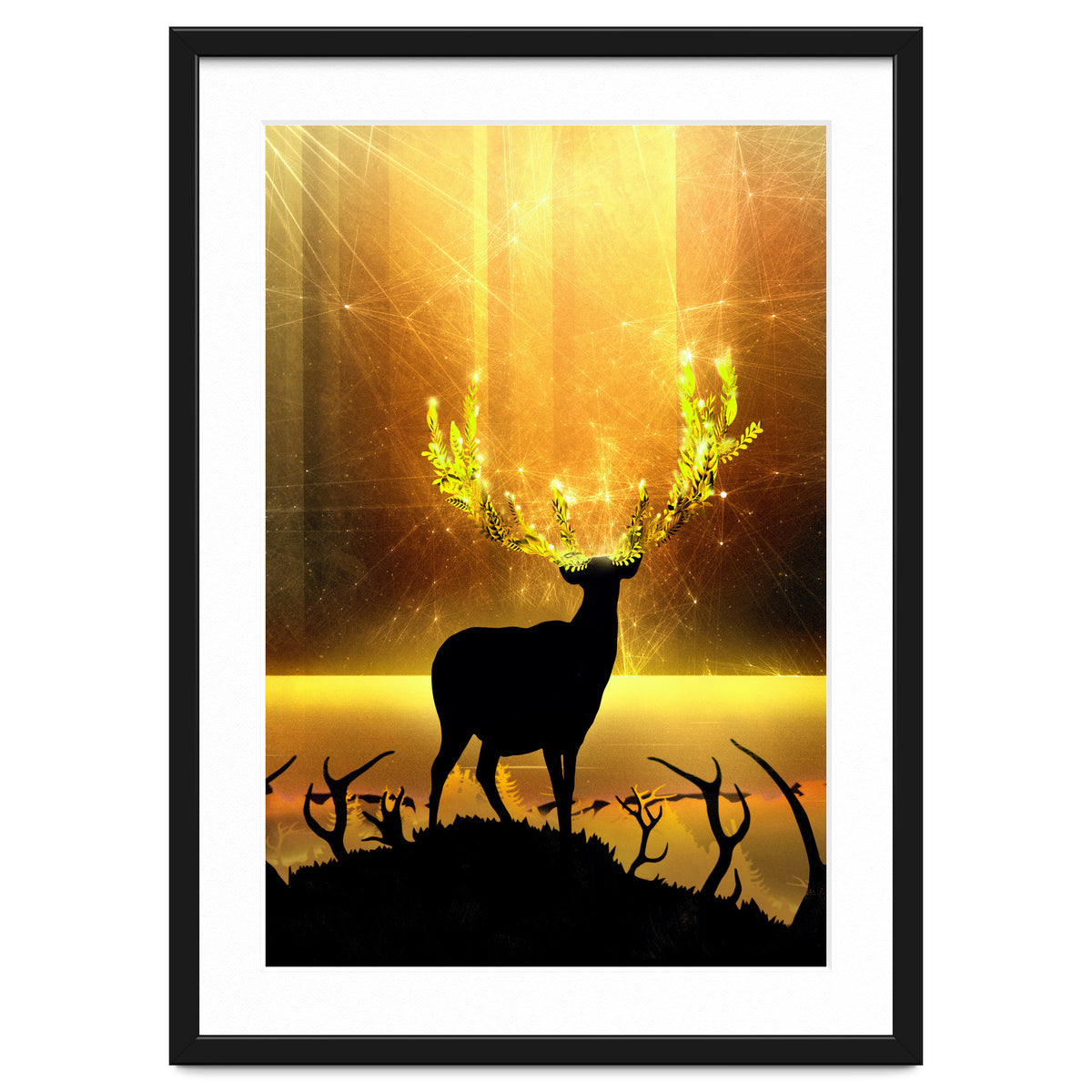 Greenery Deer Golden Sun