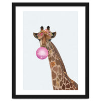Bubble gum Giraffe Portrait