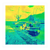 Boats on Green, blue and yellow (Print Only) thumbnail