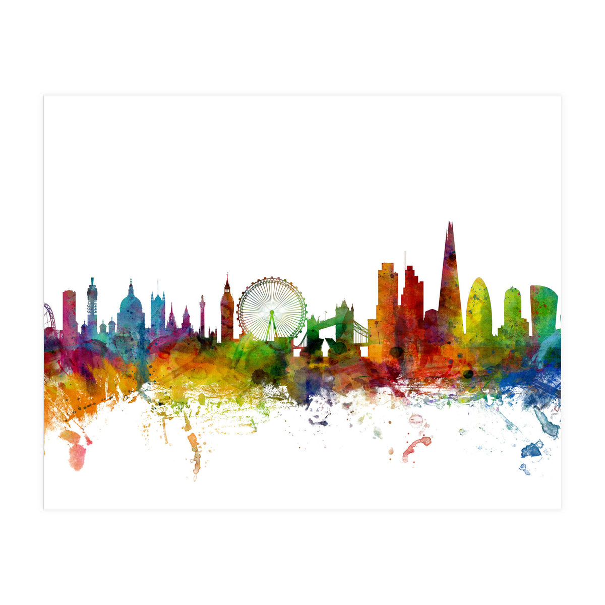 London England Skyline (Print Only)