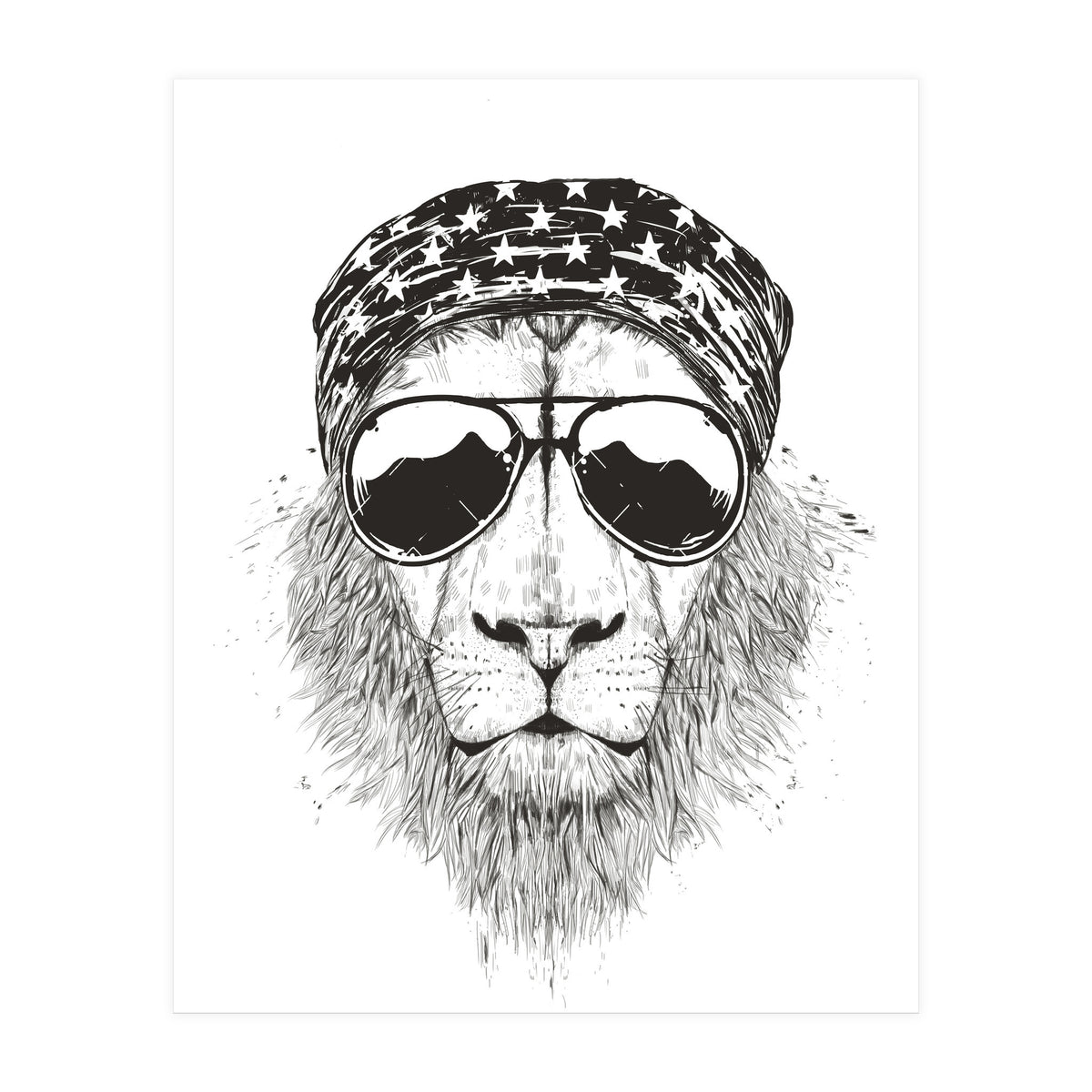 Wild Lion (bw) (Print Only)
