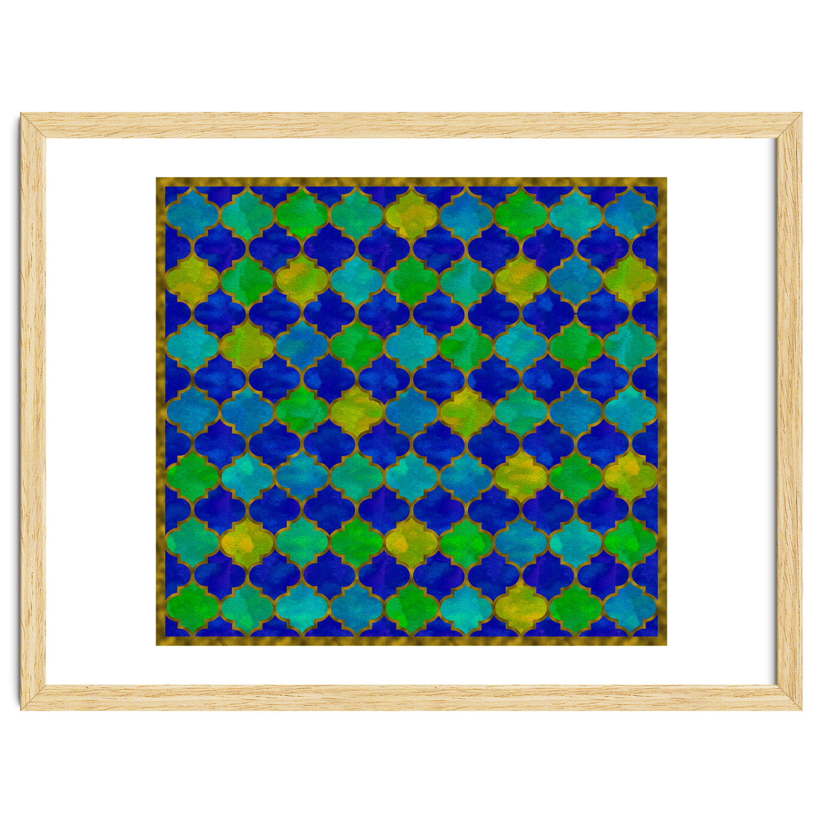 Ocean Breeze - Watercolor Moroccan Lattice