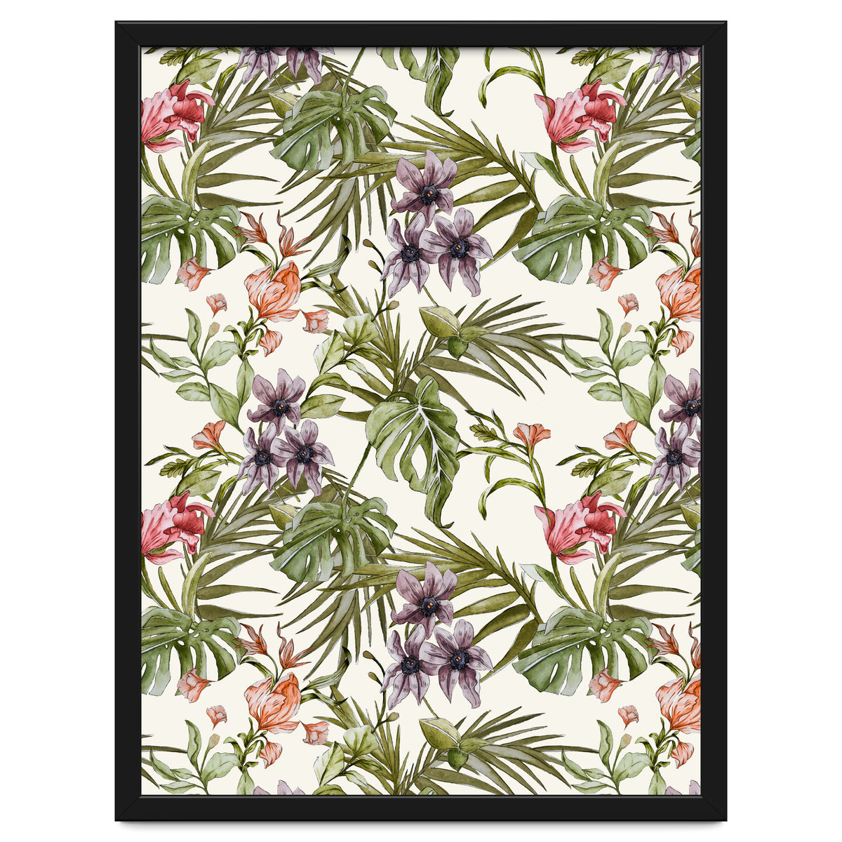 Watercolor tropical foliage