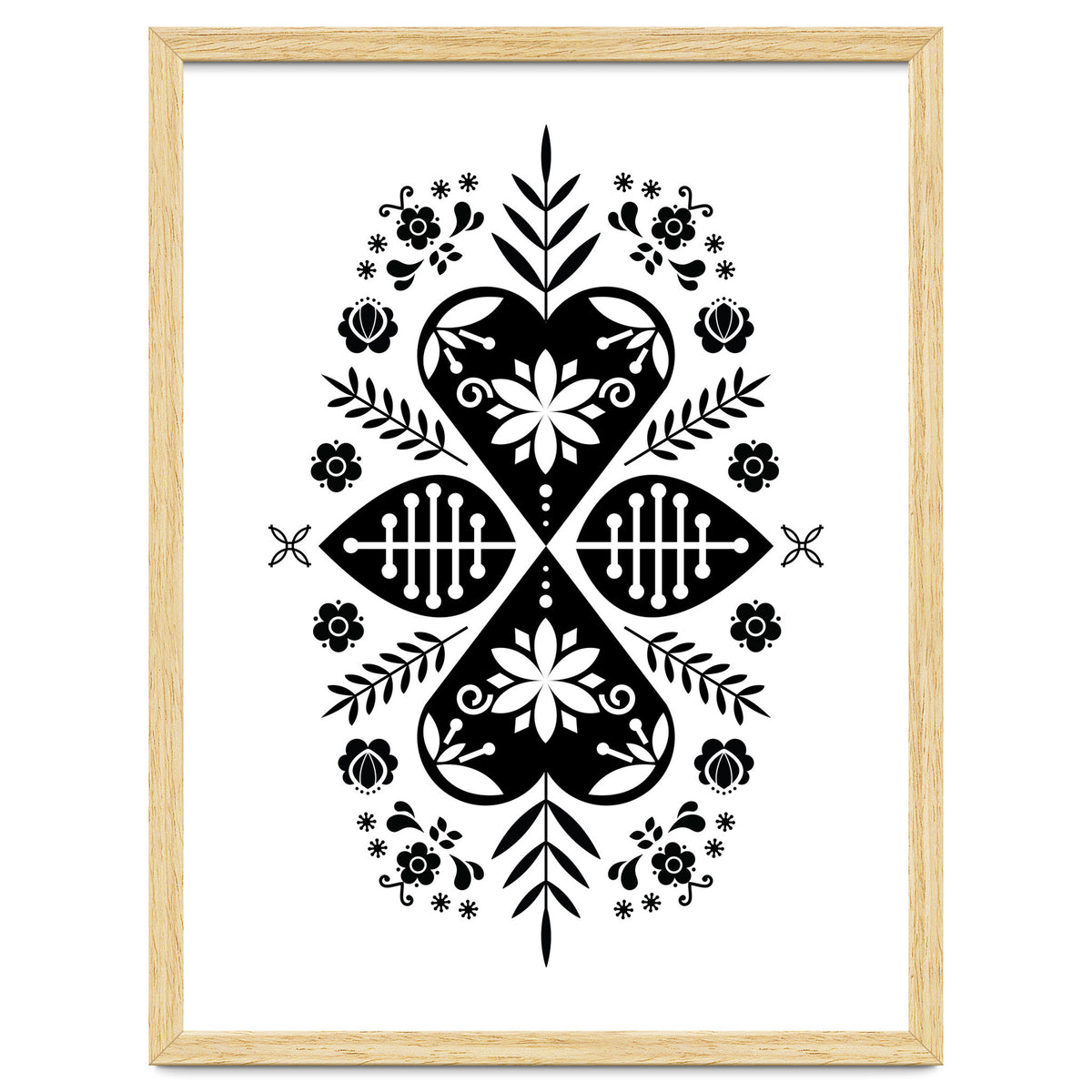 Scandinavian Folk Pattern Monochrome