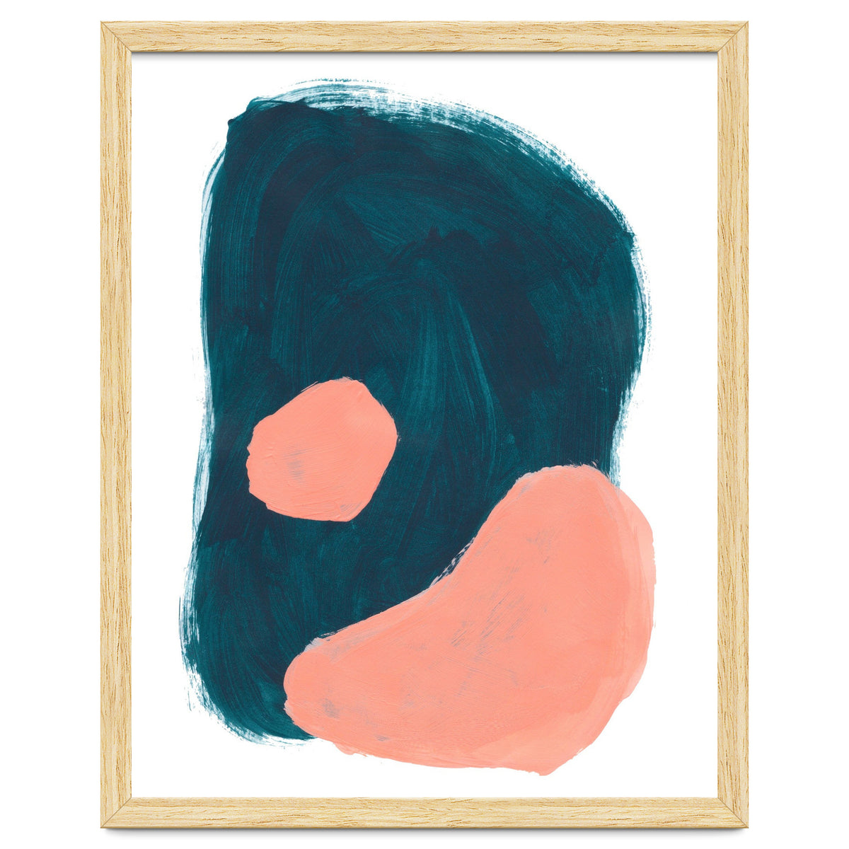 Teal Blob Salmon Bubbles