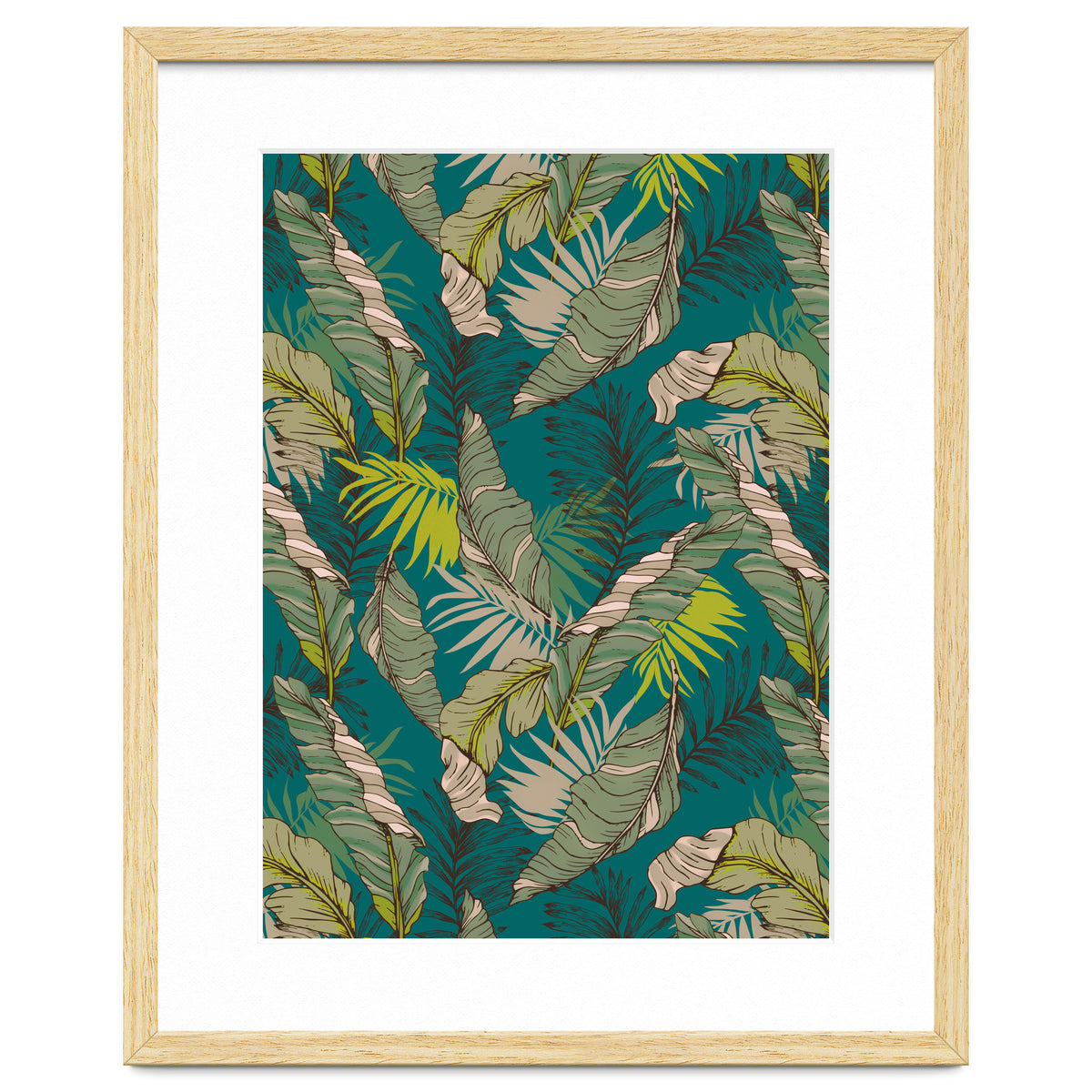 Drawing of wild tropical jungle