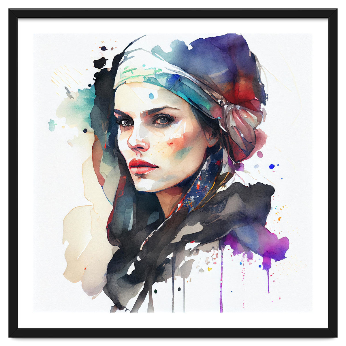 Watercolor Pirate Woman #5