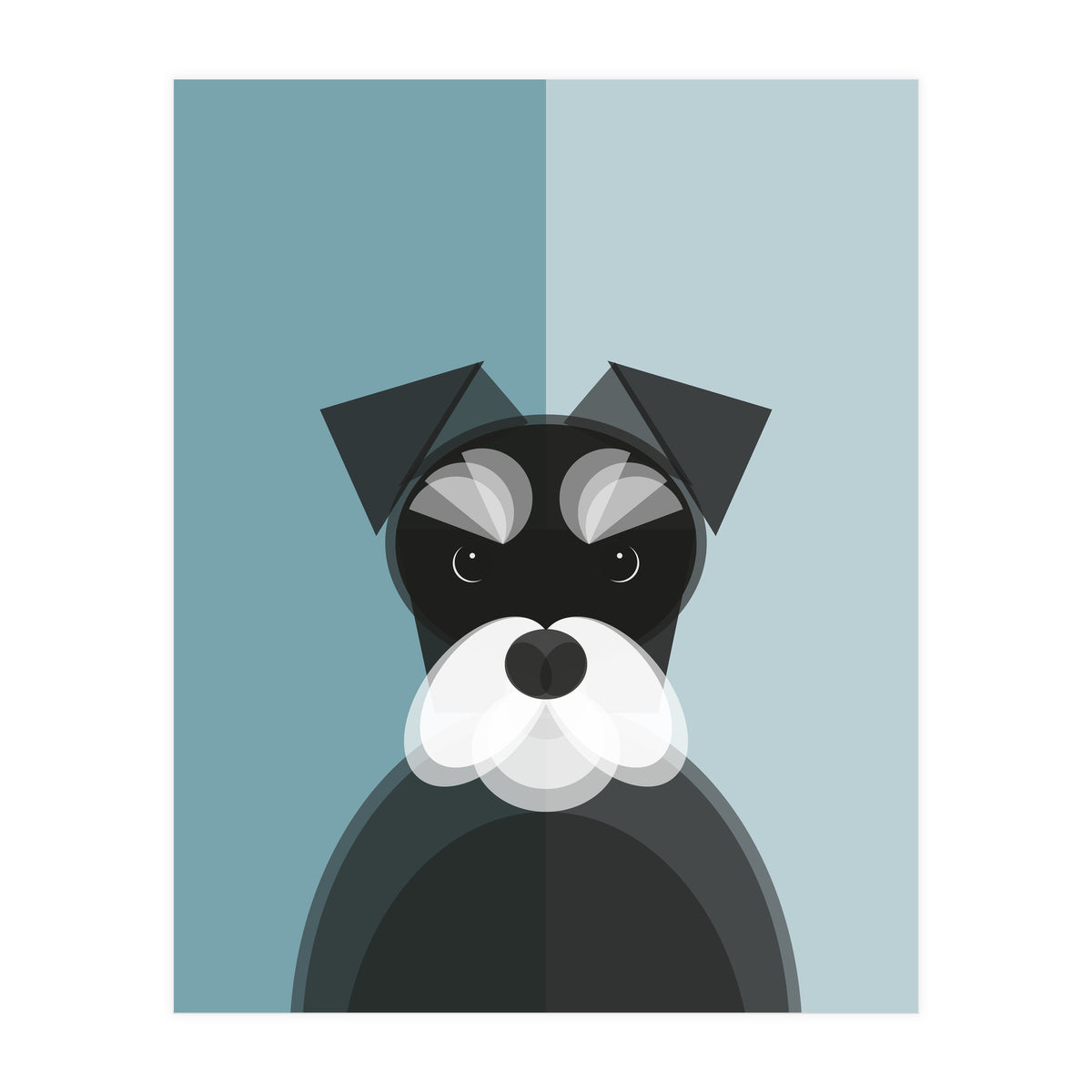 Mid Century Geometric Miniature Schnauzer Dog (Print Only)