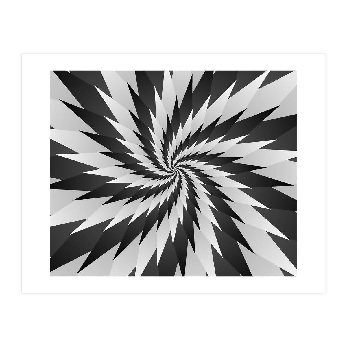 3D Abstract Swirl Monochrome Art (Print Only)