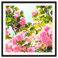Day dreaming under the blooming Bougainvillea | Summer botanical Floral Vintage Garden Painting
