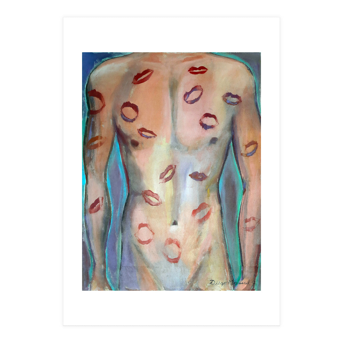 Torso Masculino Con Besos (Print Only)